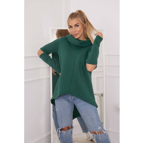 Kesi Insulated sweatshirt with a longer back dark green Slike