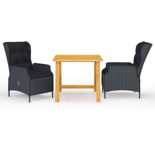  3-dijelni vrtni blagovaonski set tamnosivi Cijene