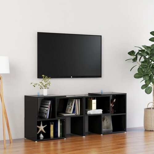 TV ormarić visoki sjaj crni 104 x 30 x 52 cm konstruirano drvo Cijene