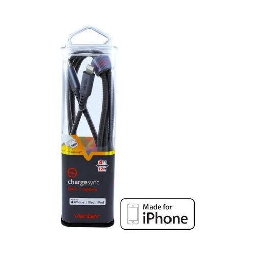 Ventev podatkovni kabel V224372 Lightning na Type C dožina 1,2 m Fast charge - Made for Apple - siv pleten Slike