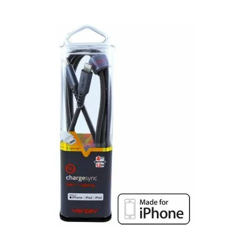 Ventev podatkovni kabel V224372 Lightning na Type C dožina 1,2 m Fast charge - Made for Apple - siv pleten