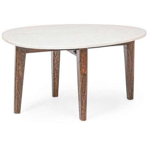 BIZZOTTO Bijeli/u prirodnoj boji stolić za kavu s mramornom pločom 50x70 cm Sylvester &ndash; Cijene