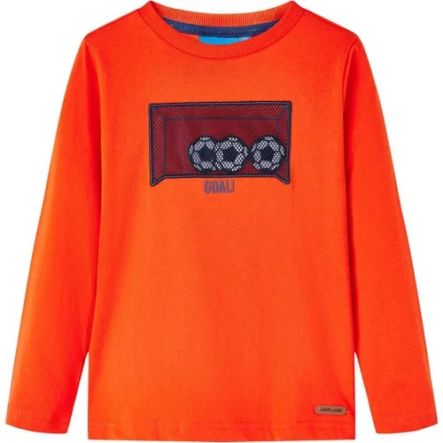 vidaXL Otroška majica z dolgimi rokavi živo oranžna 128, (21036930)