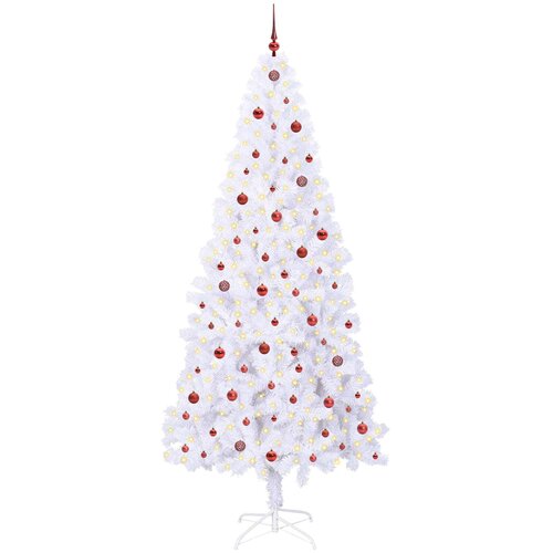  Umjetno božićno drvce s stalakom Bijelo 240 cm PVC i čelik Slike