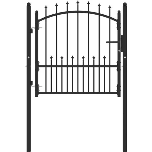 vidaXL Vrata za ograjo s konicami jeklo 100x100 cm crna