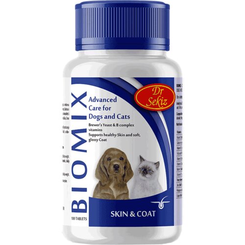 Dr.Sekiz Vitaminski dodatak za kožu, sjaj i boju dlake BioMix - 100 tableta Slike