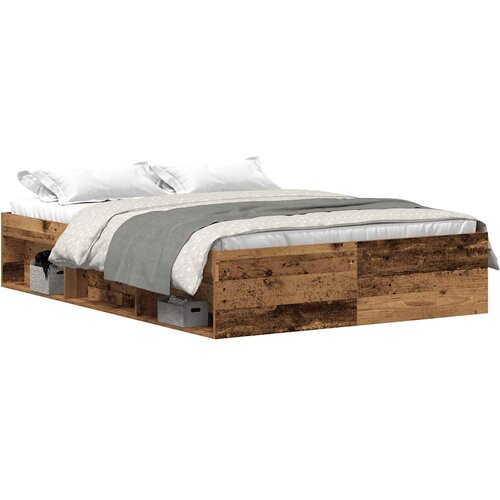 Maison Chic Posteljni Okvir - Dvoposteljna postelja brez vzmetnice star les 135x190 cm, (22081881) Slike