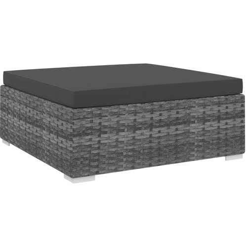 vidaXL Modularni tabure s jastukom 1 kom od poliratana sivi Cijene