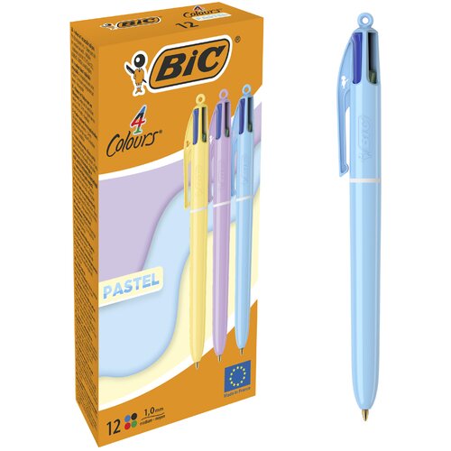 Bic izvlečni kemični svinčnik 4 barve PASTEL, kartonska &amp;scaron;katla 12, (21655691) Slike
