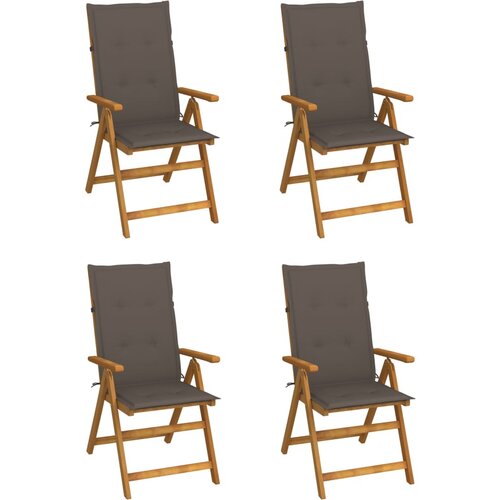  Vrtni stoli 4 kosi z blazinami trden akacijev les Slike