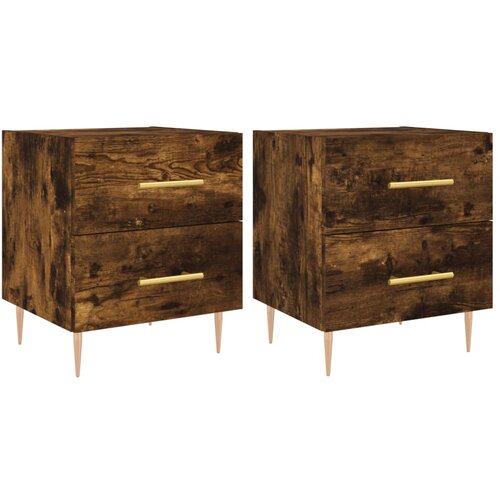 Maison Chic Dvo delni komplet Nočne omarice - Nočne mize dimljen hrast 40x35x47,5 cm inženirski les, (21688810) Cene