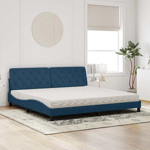  Krevet s madracem plavi 200x200 cm baršunasti Cene