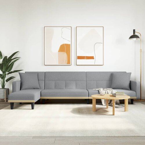 vidaXL Kutna garnitura na razvlačenje svjetlosiva 275x140x70cm tkanina Cijene