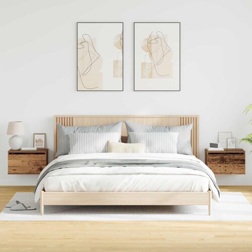  Wall-mounted noćni ormarić 2 pcs Staro drvo Konstruirano drvo Slike