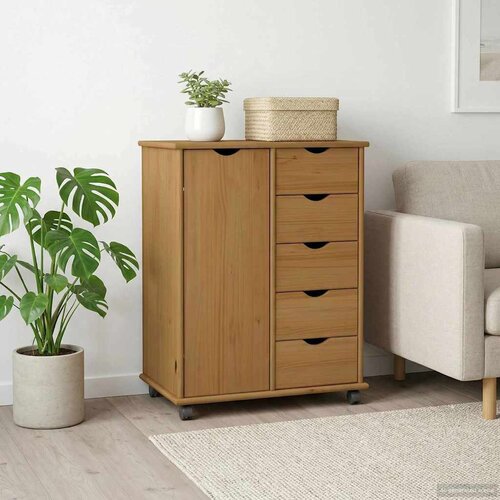  Mobilni ormar Medeno smeđa 63,5 x 39 x 79 cm Čvrsto borovo drvo Slike