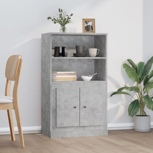 VidaXL Visoka omara betonsko siva 60x35,5x103,5 cm inženirski les Slike