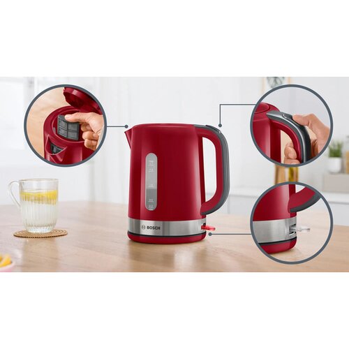 Bosch Kuhalo za vodu 1.7 lit., 2200 W, Crveno Cijene