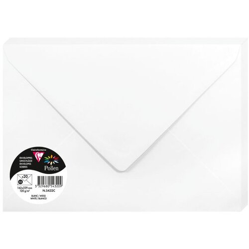Clairefontaine kuverte Pollen 162x229mm 120gr bijele 1/20 Cijene