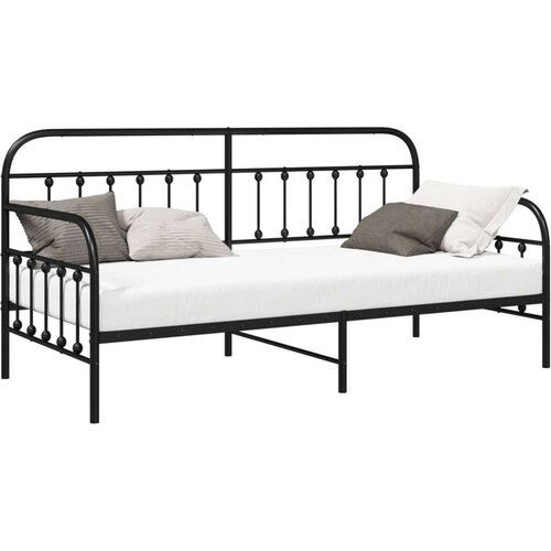 vidaXL Črn Divan Okvir 90x200 cm Jeklo Cene