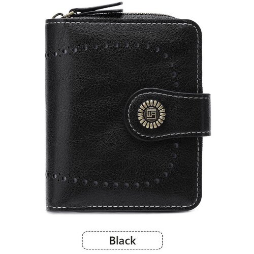 INF Ženska votla kratka denarnica z zapiranjem na zadrgo Black, (21644189) Cene