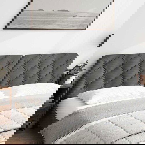 Maison Chic posteljno vzglavje - vzglavna omarica - vzglavna stranica temno siva 180 cm blago, (21704283) Cene