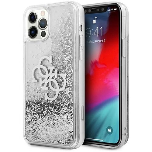 Guess HARDCASE OVITEK ZA IPHONE 12 PRO MAX 6.7 SREBRNA VELIKA TEKOČA BLEŠČICA, (21833936) Cene
