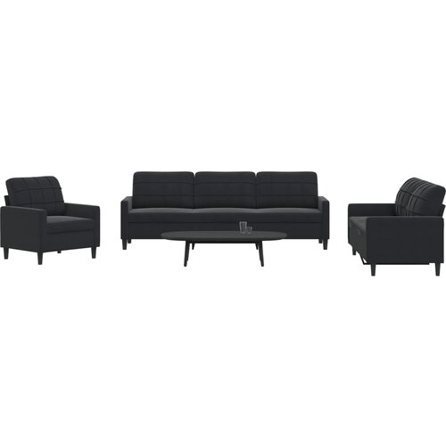 vidaXL 4-dijelni set sofa s jastucima crni baršunasti Cijene