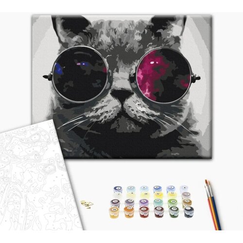  Slika za samostalno slikanje - Cat With Glasses 50x40 Cene
