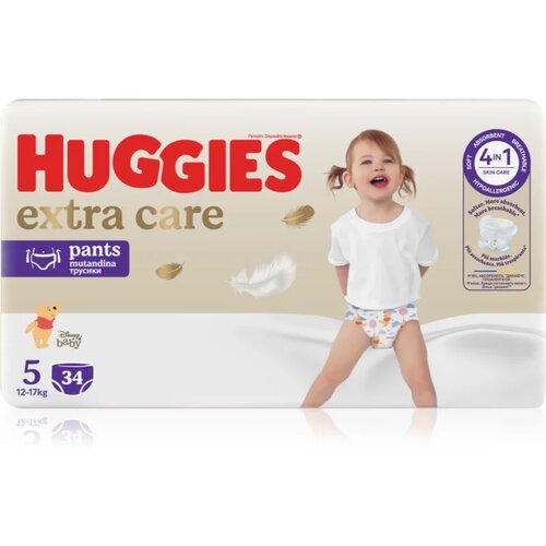 Huggies Extra Care Pants Size 5 hlačne plenice za enkratno uporabo 12 - 17 kg 34 kos Cene