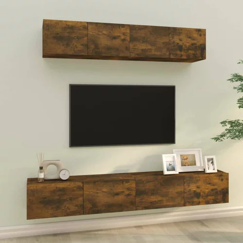  4-dijelni set TV ormarića boja dimljenog hrasta drveni
