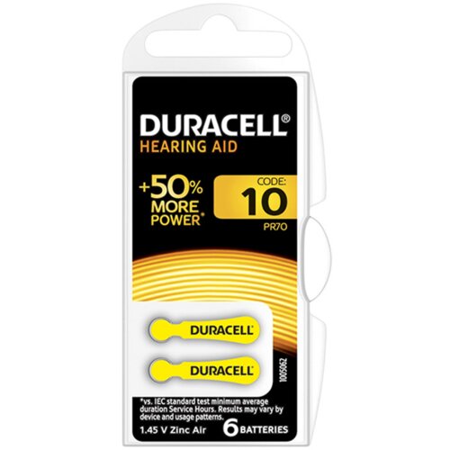 Duracell 10/PR70 1.45V baterija za slušni aparat Slike