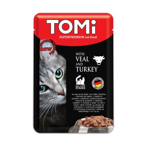 Tomi vlažna hrana za mačka, teletina, ćuretina, 100g Slike