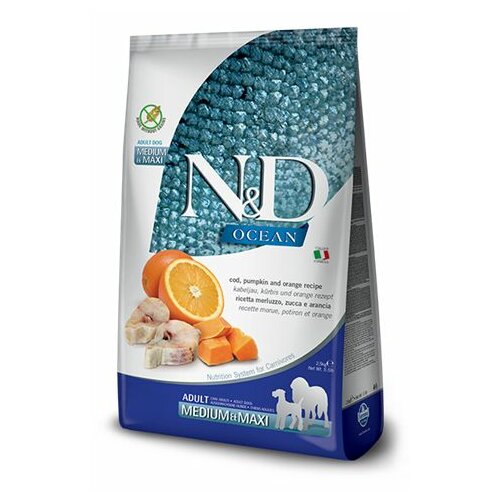 Farmina N&D ocean hrana za pse - bakalar, bundeva i narandža (adult, medium & maxi) 2.5kg Slike