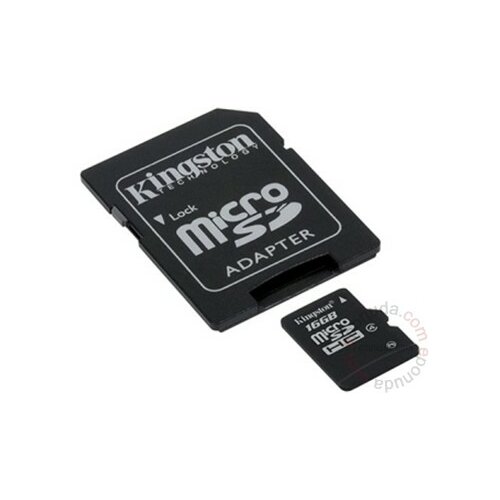 Kingston MicroSDHC 16GB class 4 + 2 adaptera SDC4/16GB-2ADP memorijska kartica Slike