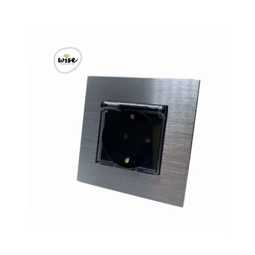 Wise utičnica sa za&amp;scaron;titnim poklopcem 16a aluminijumski panel srebrno crni Slike