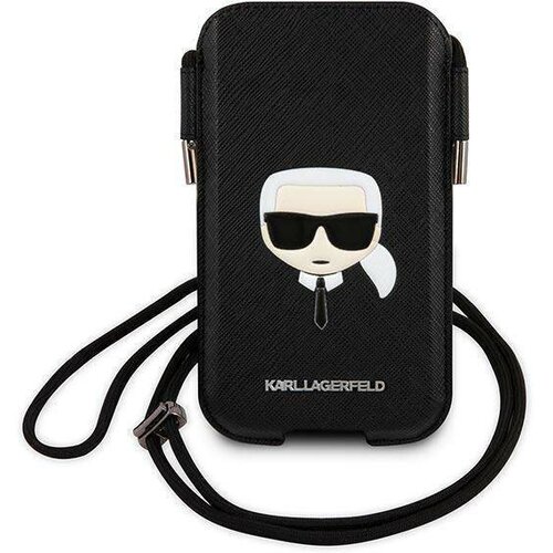  Torbica Karl Lagerfeld Pouch Pu Saffiano Karl Head Large za telefone do 6,7 crna ( KLHCP12LOPHKHK) Cene