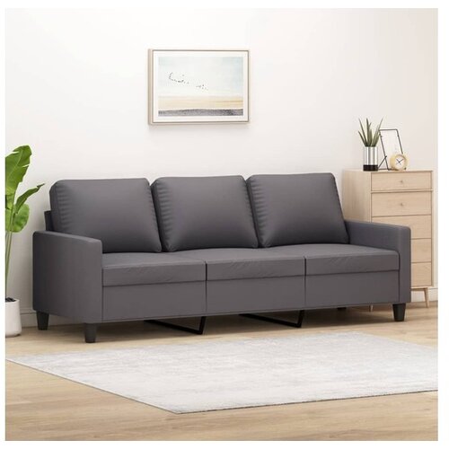 vidaXL Trosed siv 180 cm umetno usnje Cene