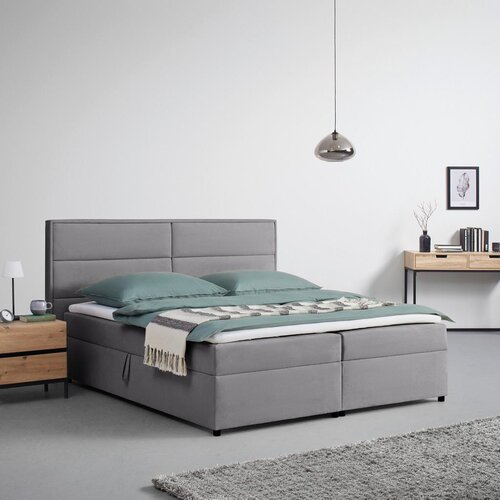 Bessagi Home Postelja Boxspring Kiara, Siva, Z Nadvložkom, 180x200 Cene
