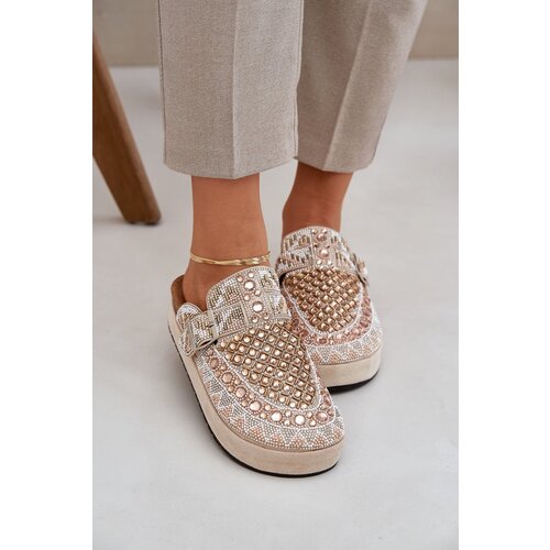 PS1 Decorated Slippers On A Platform Beige Terfitra Cene