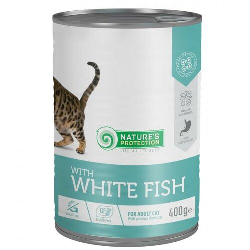 Natures Protection konzerva za mačke - sensitive digestion - white fish - 400gr Slike