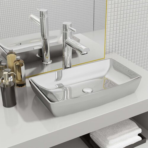 vidaXL umivaonik 71 x 38 x 13,5 cm keramički srebrni Cijene