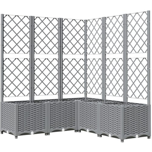Maison Chic Cvetlično korito - Cvetlični Lonec z oporno mrežo svetlo sivo 120x120x136 cm PP, (21789055) Cene