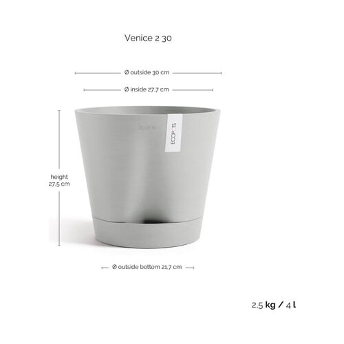 Ecopots Venice 2, belo-siva - Ø 30 cm, višina 26,3 cm Cene