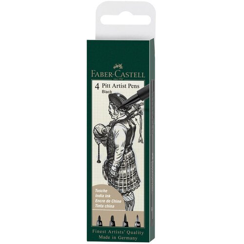  SET PITT ARTIST PK4 BLACK FABER-CASTELL 167153 BLISTER Cene