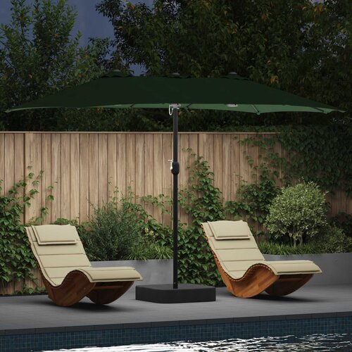  Vrtni suncobran Zelena 385 x 209 x 244 cm Poliester Cene