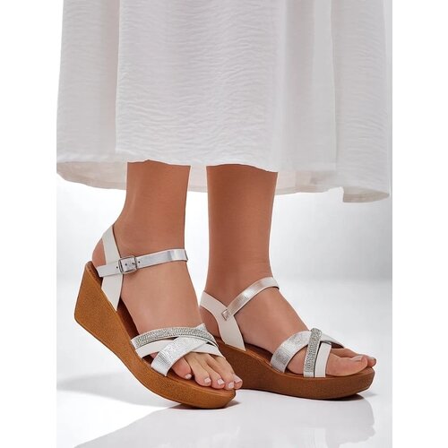 Resti Women's wedge sandals with rhinestones and glitter Glittera Cene