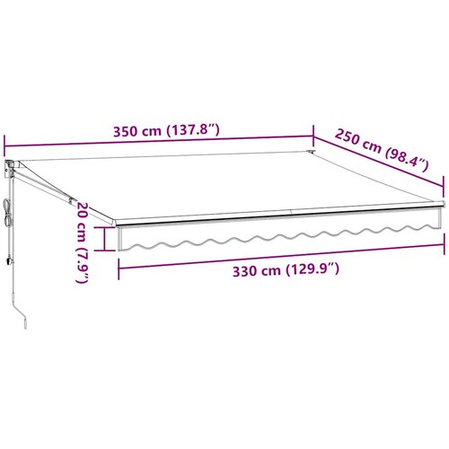 Tenda na automatsko uvlačenje smeđa 350 x 250 cm Slike