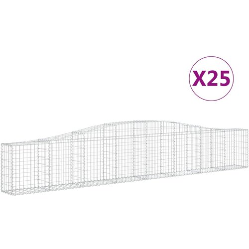  Lučne gabionske ko&amp;scaron;are 25 kom 400x30x60/80 cm pocinčano željezo Slike