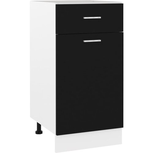 VidaXL Spodnja omarica s predalom črna 40x46x81,5 cm iverna plo&amp;scaron;ča, (20623106) Slike