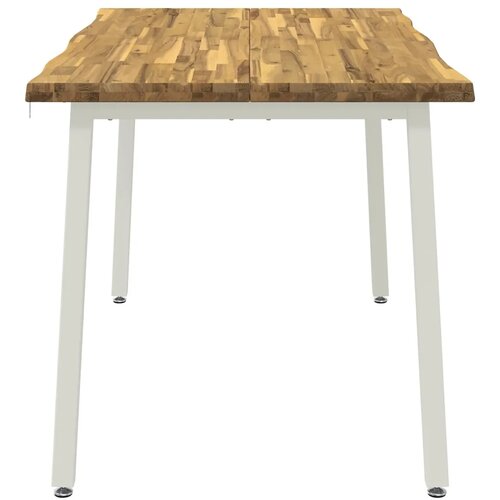  140 x 80 x 75 cm Čvrsto drvo akacije Bijela Pravokutni - Bijela 140 x 80 x 75 cm Živi rub Slike